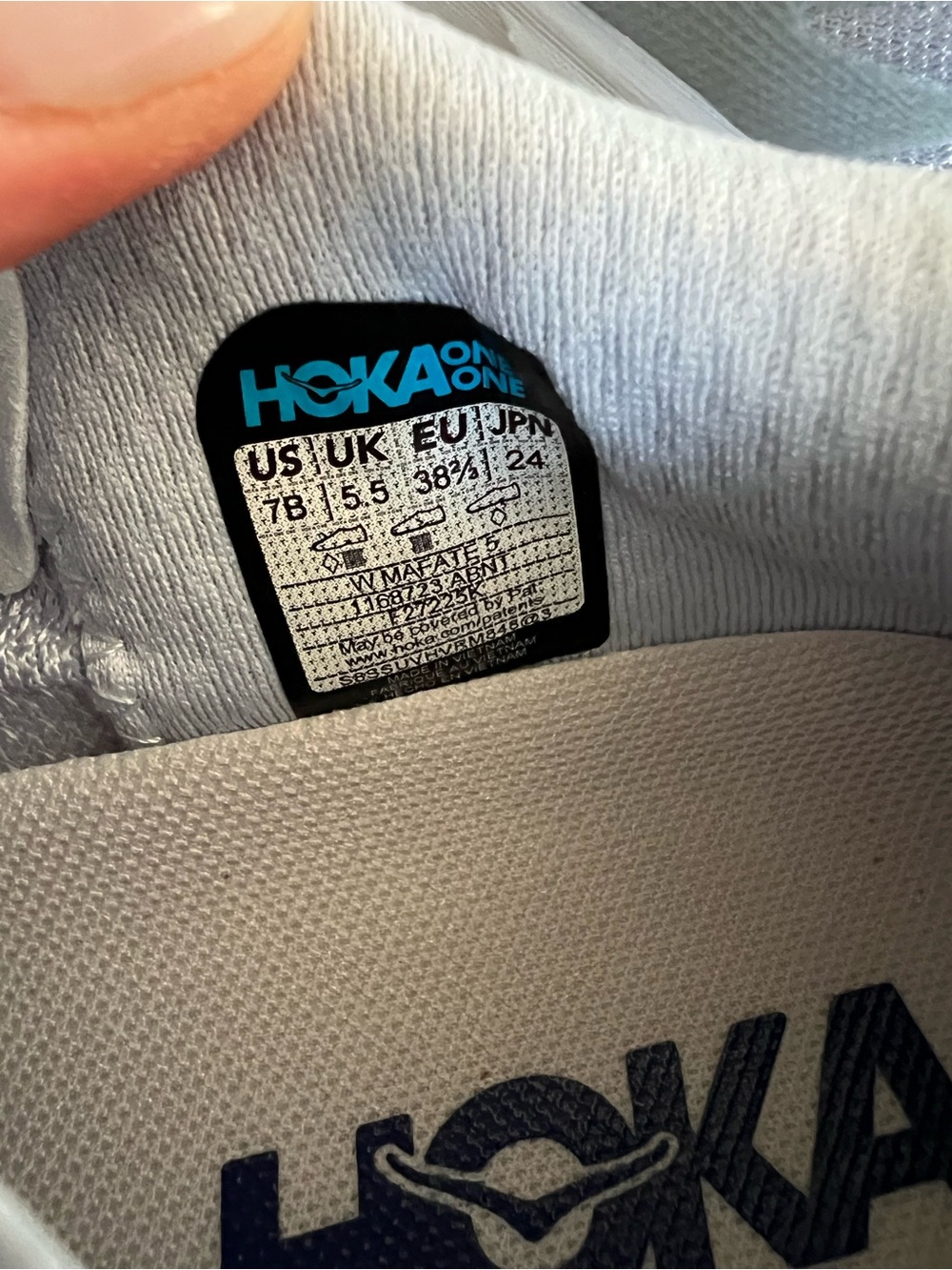 Hoka Mafate 5 Sneakers in Ambient Blue / Rosemary NWOB - Picture 8 of 8